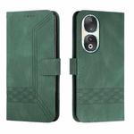 For Honor 90 Cubic Skin Feel Flip Leather Phone Case(Green)