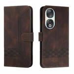 For Honor 90 Cubic Skin Feel Flip Leather Phone Case(Brown)