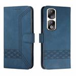 For Honor 90 Pro Cubic Skin Feel Flip Leather Phone Case(Blue)