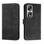 For Honor 90 Pro Cubic Skin Feel Flip Leather Phone Case(Black)