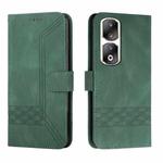 For Honor 90 Pro Cubic Skin Feel Flip Leather Phone Case(Green)