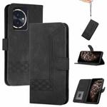 For Honor 100 Cubic Skin Feel Flip Leather Phone Case(Black)