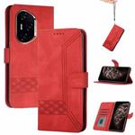 For Honor 300 Pro / Honor 300 Ultra Cubic Skin Feel Flip Leather Phone Case(Red)