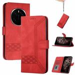 For Honor Magic7 Cubic Skin Feel Flip Leather Phone Case(Red)