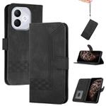 For Honor 400 Lite Cubic Skin Feel Flip Leather Phone Case(Black)