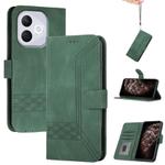 For Honor 400 Lite Cubic Skin Feel Flip Leather Phone Case(Green)
