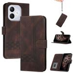 For Honor 400 Lite Cubic Skin Feel Flip Leather Phone Case(Brown)