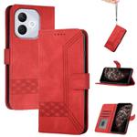 For Honor 400 Lite Cubic Skin Feel Flip Leather Phone Case(Red)