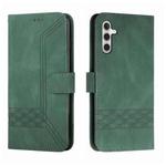 For Samsung Galaxy M34 Cubic Skin Feel Flip Leather Phone Case(Green)