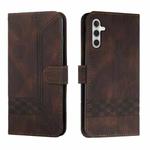 For Samsung Galaxy M54 Cubic Skin Feel Flip Leather Phone Case(Brown)