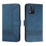 For Motorola Moto E13 Cubic Skin Feel Flip Leather Phone Case(Blue)