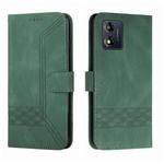 For Motorola Moto E13 Cubic Skin Feel Flip Leather Phone Case(Green)