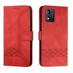 For Motorola Moto E13 Cubic Skin Feel Flip Leather Phone Case(Red)