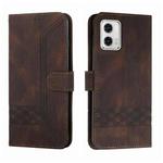 For Motorola Moto G 5G 2023 Cubic Skin Feel Flip Leather Phone Case(Brown)