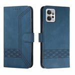 For Motorola Moto G Power 2023 Cubic Skin Feel Flip Leather Phone Case(Blue)