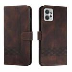 For Motorola Moto G Power 2023 Cubic Skin Feel Flip Leather Phone Case(Brown)