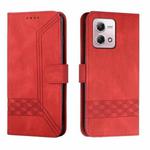 For Motorola Moto G Stylus 5G 2023 Cubic Skin Feel Flip Leather Phone Case(Red)