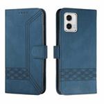For Motorola Moto G53 / G23 / G13 Cubic Skin Feel Flip Leather Phone Case(Blue)