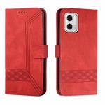 For Motorola Moto G53 / G23 / G13 Cubic Skin Feel Flip Leather Phone Case(Red)