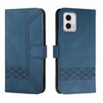 For Motorola Moto G73 Cubic Skin Feel Flip Leather Phone Case(Blue)