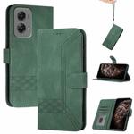For Motorola Moto G Stylus 5G 2024 Cubic Skin Feel Flip Leather Phone Case(Green)