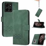 For Motorola Moto G 2025 Cubic Skin Feel Flip Leather Phone Case(Green)