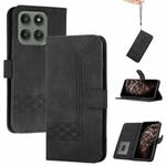 For Motorola Edge 60 Pro Cubic Skin Feel Flip Leather Phone Case(Black)