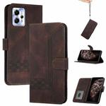 For Motorola Moto G23 Cubic Skin Feel Flip Leather Phone Case(Brown)