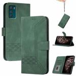 For Motorola Moto G42 Cubic Skin Feel Flip Leather Phone Case(Green)