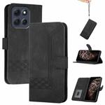 For Motorola Moto G86 5G Cubic Skin Feel Flip Leather Phone Case(Black)