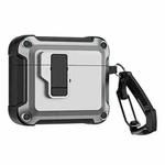 For AirPods 3 TPU + PC Wireless Bluetooth Earphone Protective Case with Switch Lock & Hook(Grey)