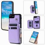 For iPhone 8 Plus / 7 Plus Zipper Card Slots RFID Phone Case(Purple)