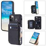 For iPhone 12 / 12 Pro Zipper Card Slots RFID Phone Case(Black)