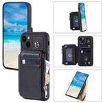 For iPhone 13 Zipper Card Slots RFID Phone Case(Black)