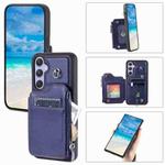 For Samsung Galaxy A54 Zipper Card Slots RFID Phone Case(Blue)