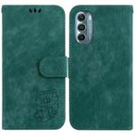 For Motorola Moto G Stylus 5G 2022 Little Tiger Embossed Leather Phone Case(Green)
