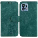 For Motorola Edge 40 Pro Little Tiger Embossed Leather Phone Case(Green)