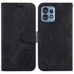 For Motorola Edge 40 Pro Little Tiger Embossed Leather Phone Case(Black)