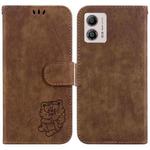 For Motorola Moto G13 / G23 / G53 Little Tiger Embossed Leather Phone Case(Brown)