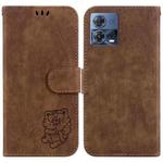 For Motorola Moto S30 Pro 5G Little Tiger Embossed Leather Phone Case(Brown)