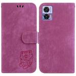 For Motorola Edge 30 Neo / 30 Lite Little Tiger Embossed Leather Phone Case(Rose Red)