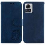 For Motorola Moto X30 Pro 5G Little Tiger Embossed Leather Phone Case(Dark Blue)