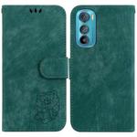 For Motorola Edge 30 Little Tiger Embossed Leather Phone Case(Green)