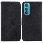 For Motorola Edge 30 Little Tiger Embossed Leather Phone Case(Black)