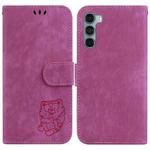 For Motorola Moto G200 5G / Edge S30 Little Tiger Embossed Leather Phone Case(Rose Red)