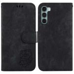 For Motorola Moto G200 5G / Edge S30 Little Tiger Embossed Leather Phone Case(Black)