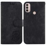 For Motorola Moto E20 / E30 / E40 Little Tiger Embossed Leather Phone Case(Black)
