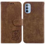 For Motorola Moto G31  / G41 Little Tiger Embossed Leather Phone Case(Brown)