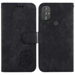 For Motorola Moto G Power 2022 Little Tiger Embossed Leather Phone Case(Black)