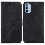 For Motorola Moto G51 Little Tiger Embossed Leather Phone Case(Black)